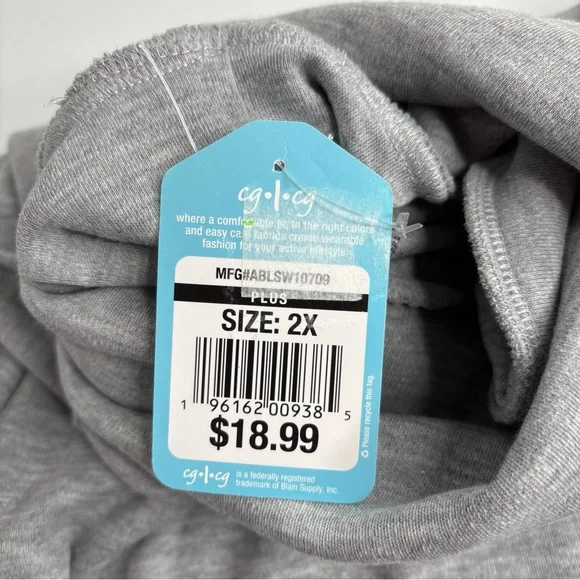 CGCG Supersoft Turtleneck Women’s Plus Size 2X NWT Gray Grey Tagless - Picture 4 of 6